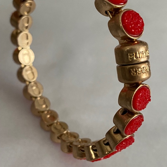 Plunder Red Druzy Magnetic Bracelet Goldtone - Picture 11 of 14